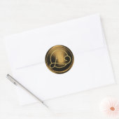 Sticker Rond Toutes initiales Monogramme Cercle Or Bronze (Enveloppe)