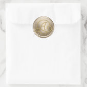 Sticker Rond Toutes initiales Monogramme Cercle Or Champagne (Sac)