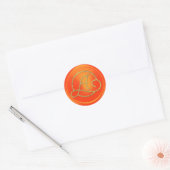 Sticker Rond Toutes initiales Monogramme cercle or orange (Enveloppe)