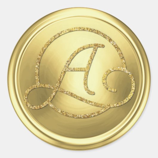 Sticker Rond Toutes initiales Monogramme de cercle en or Soft G (Devant)