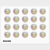 Sticker Rond TOUTES INITIALES Monogramme de script doré Couronn (Feuille)