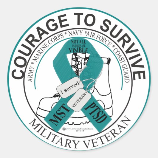 Sticker Rond Toutes les blessures ne sont pas visibles (Devant)