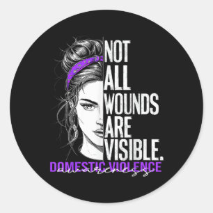 Sticker Rond Toutes les blessures ne sont pas visibles Femmes V