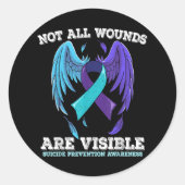 Sticker Rond Toutes Les Blessures Ne Sont Pas Visibles Sensibil (Devant)