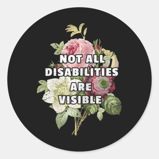 Sticker Rond Toutes les déficiences ne sont pas visibles Fibrom (Devant)
