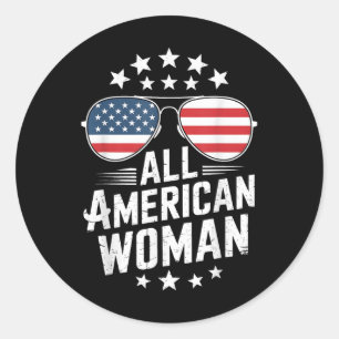 Sticker Rond Toutes Les Femmes Américaines 4 juillet Les Femmes