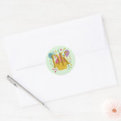 Sticker Rond TOUTES LES INITIALES Broderie Look Anniversaire Cu (Enveloppe)