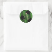 Sticker Rond TOUTES LES INITIALES Emerald Green et Black Soccer (Sac)
