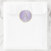 Sticker Rond TOUTES LES INITIALES Gold Monogram Lavender Shimme (Sac)