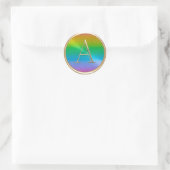 Sticker Rond TOUTES LES INITIALES Gold Monogramme Arc-en-ciel (Sac)