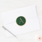 Sticker Rond TOUTES LES INITIALES Gold Monogramme Emerald Green (Enveloppe)