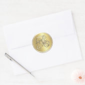 Sticker Rond TOUTES LES INITIALES Gold Monogramme Enveloppe ini (Enveloppe)