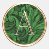Sticker Rond TOUTES LES INITIALES Gold Monogramme Initial Emera (Devant)
