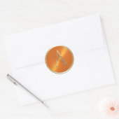 Sticker Rond TOUTES LES INITIALES Gold Monogramme Orange Motif (Enveloppe)