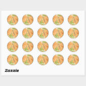 Sticker Rond TOUTES LES INITIALES Gold Monogramme Orange Rose (Feuille)