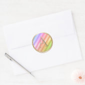 Sticker Rond TOUTES LES INITIALES Gold Monogramme Rainbow Strip (Enveloppe)