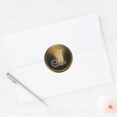 Sticker Rond TOUTES LES INITIALES Monogramme Argent 3 Bronze (Enveloppe)
