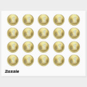 Sticker Rond TOUTES LES INITIALES Monogramme argent 3 Or (Feuille)