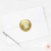 Sticker Rond TOUTES LES INITIALES Monogramme argent 3 Or (Enveloppe)