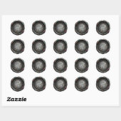 Sticker Rond TOUTES LES INITIALES Monogramme Argent Iridescent (Feuille)