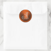 Sticker Rond TOUTES LES INITIALES Monogramme argenté 3 Potiron (Sac)