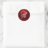 Sticker Rond TOUTES LES INITIALES Monogramme argenté écriture r (Sac)