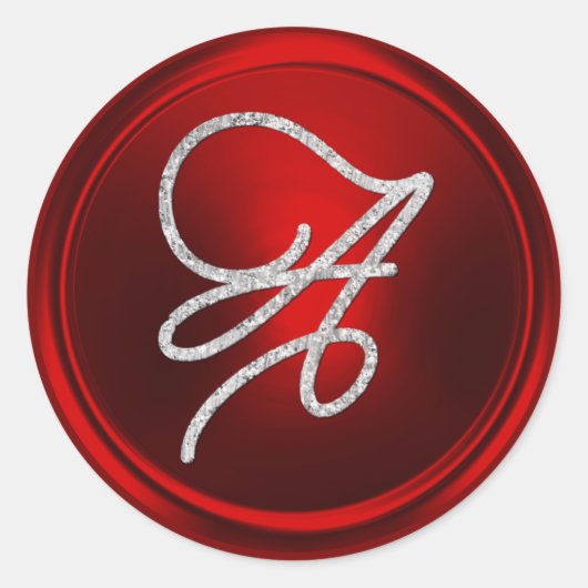 Sticker Rond TOUTES LES INITIALES Monogramme argenté écriture r (Devant)