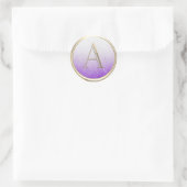 Sticker Rond TOUTES LES INITIALES Monogramme Blanc Violet Ombre (Sac)