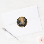 Sticker Rond TOUTES LES INITIALES Monogramme Cercle Argent Bron (Enveloppe)