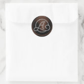 Sticker Rond TOUTES LES INITIALES Monogramme Cercle Argent Choc (Sac)