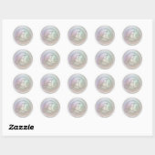 Sticker Rond TOUTES LES INITIALES Monogramme Cercle Argent Gris (Feuille)