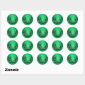 Sticker Rond TOUTES LES INITIALES Monogramme Cercle Argent Kell (Feuille)