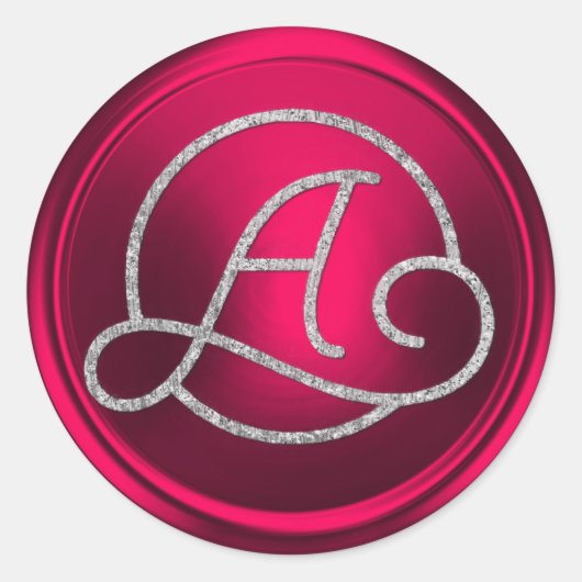 Sticker Rond TOUTES LES INITIALES Monogramme Cercle Argent Mage (Devant)