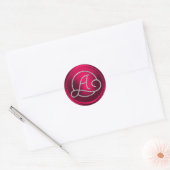 Sticker Rond TOUTES LES INITIALES Monogramme Cercle Argent Mage (Enveloppe)