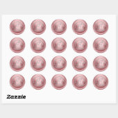 Sticker Rond TOUTES LES INITIALES Monogramme Cercle Argent Rose (Feuille)