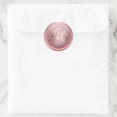 Sticker Rond TOUTES LES INITIALES Monogramme Cercle Argent Rose (Sac)