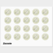 Sticker Rond TOUTES LES INITIALES Monogramme Cercle Argenté Bla (Feuille)