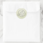 Sticker Rond TOUTES LES INITIALES Monogramme Cercle Argenté Bla (Sac)
