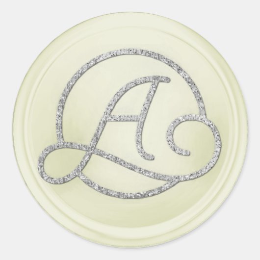 Sticker Rond TOUTES LES INITIALES Monogramme Cercle Argenté Bla (Devant)
