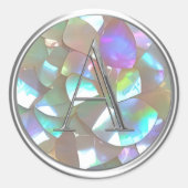 Sticker Rond TOUTES LES INITIALES Monogramme d'argent sur Mère (Devant)