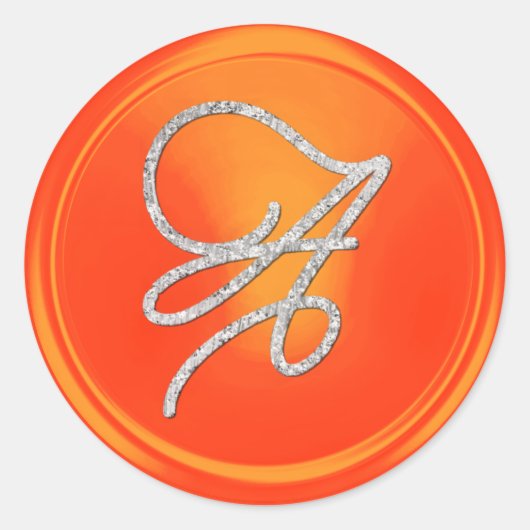Sticker Rond TOUTES LES INITIALES Monogramme de script argenté (Devant)