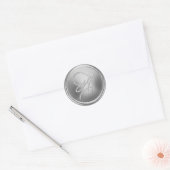 Sticker Rond TOUTES LES INITIALES Monogramme de script argenté (Enveloppe)