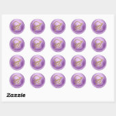 Sticker Rond TOUTES LES INITIALES Monogramme de script doré Orc (Feuille)