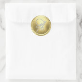 Sticker Rond TOUTES LES INITIALES Monogramme d'écriture argenté (Sac)