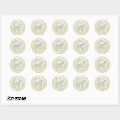 Sticker Rond TOUTES LES INITIALES Monogramme d'écriture argenté (Feuille)