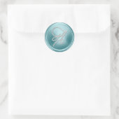 Sticker Rond TOUTES LES INITIALES Monogramme d'écriture argenté (Sac)