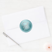 Sticker Rond TOUTES LES INITIALES Monogramme d'écriture argenté (Enveloppe)