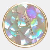 Sticker Rond TOUTES LES INITIALES Monogramme d'or sur Mère de P (Devant)