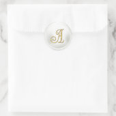 Sticker Rond TOUTES LES INITIALES Monogramme doré 3 Blanc (Sac)