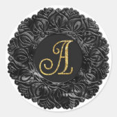Sticker Rond TOUTES LES INITIALES Monogramme doré Filigrane per (Devant)